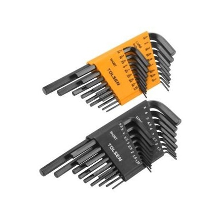 Tolsen 36pc SAE/Metric Hex Set-1/16, 5/64, 3/32, 1/8, 9/64, 5/32, 3/16, 1/4, 5/16, 0.05, 1/16, 5/64, 3/32,  20094